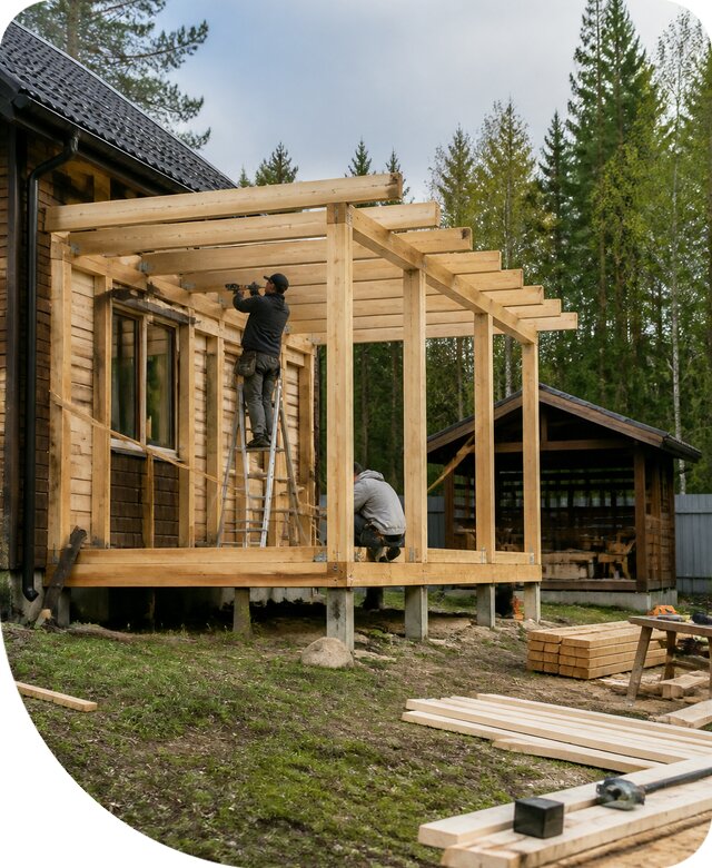 Строительство пристроек и построек на участке в Электростали