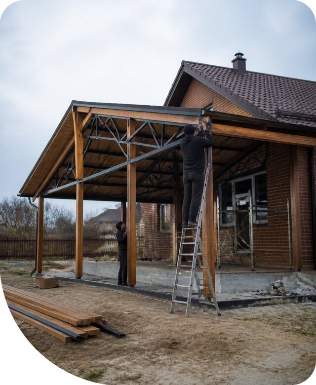 Пристройка навеса к дому и участку в Электростали под ключ